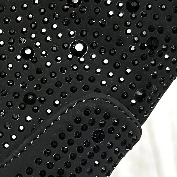 New Black Rhinestone Cowboy Ankle Boots Western Booties - Picture 8 of 8